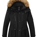 Wantdo Women's Plus Size Puffer Jacket Quilted Winter Coat Warm Hooded Winter Jacket Black 4X